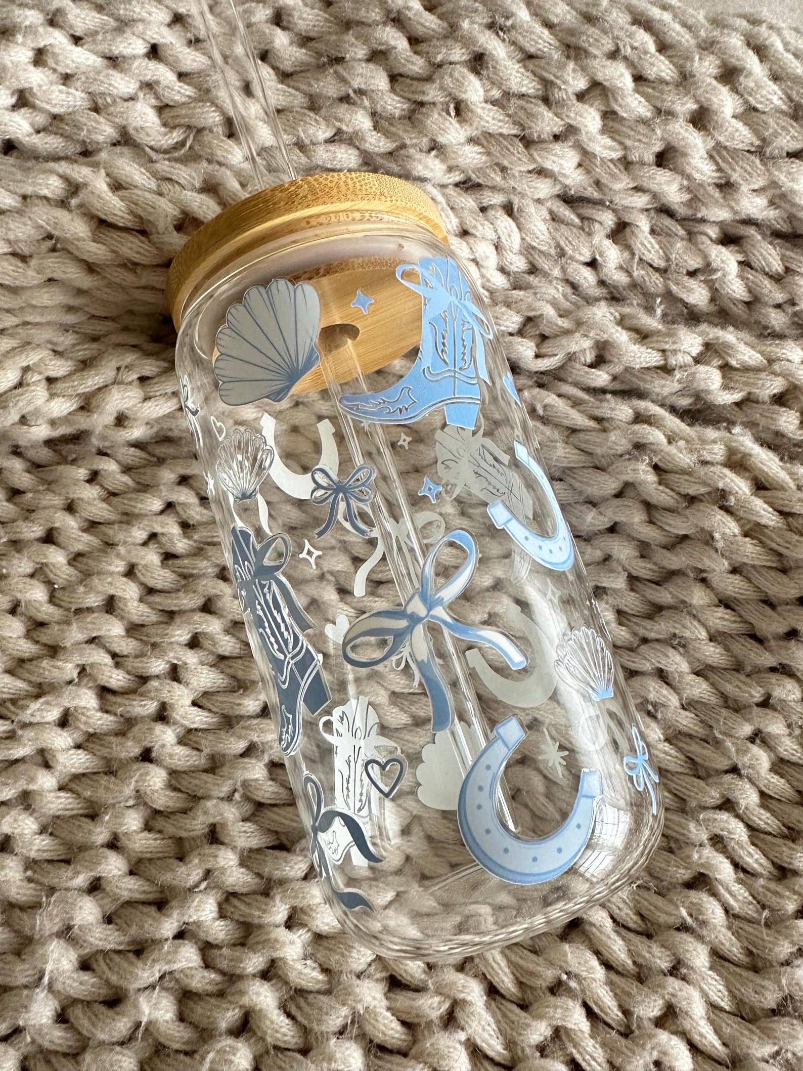 Coastal Cowgirl Boots Sipper Glass Seashell Coquette Bow Bridesmaid ...