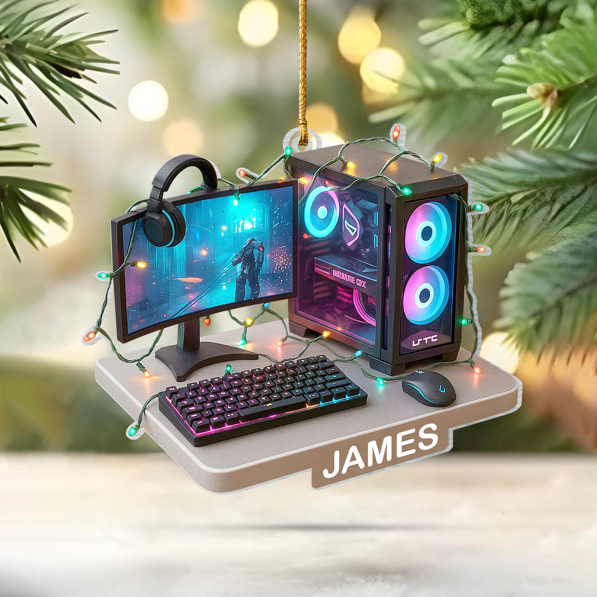 Personalized Gamer PC 2D Flat Acrylic Ornament, Custom Gaming Computer ...