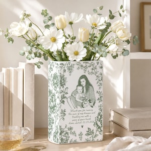 Personalized Mother of The Bride Gift, Ceramic Book Vase, Custom Mom Photo Wedding Gift, Mother of The Groom Gift, Wedding Gifts for Mom image 3
