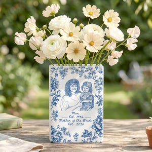 Personalized Mother of The Bride Gift, Ceramic Book Vase, Custom Mom Photo Wedding Gift, Mother of The Groom Gift, Wedding Gifts for Mom image 5