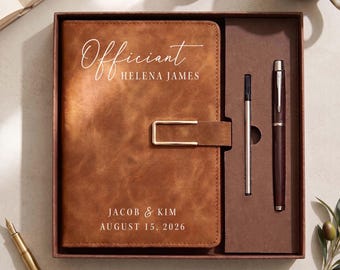Personalized Wedding Officiant Book Journal, Custom Officiant Notebook Wedding Gift for Officiant Gift Reverend Gift Officiant Wedding Gift