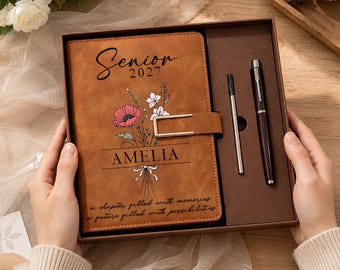 Senior Year Journal for Graduate, Senior 2027 Leather Notebook, Custom Class of 2027 Notebook, High School Senior Memory Book, Grad Keepsake