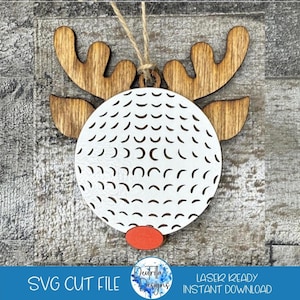 Sports Ornament SVG | Golf Ornament SVG | Christmas Ornament Cut File | Sports Cut File | Golf | Reindeer | Sports Reindeer