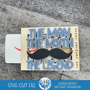 Der Mann Der Mythos Die Legende Geschenkkartenhalter SVG | Papa | Vatertag Kartenhalter SVG | Geburtstags-Kartenhalter-Datei | Schnittdatei | Magnet | Papa