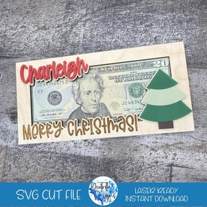 Merry Christmas geldhouder SVG | Happy Holidays geldhouder SVG | Kerstgeldhouder SVG | Wintersnijbestand | Uitgesneden vakantiebestand