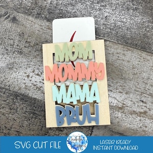 Porta-cartão-presente para mãe SVG | Porta-cartão-presente para mamãe SVG | Porta-cartão para dia das mães SVG | Porta-cartão de aniversário | Arquivo de corte Bruh | Ímã