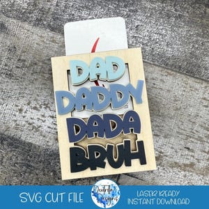 Papa cadeaukaarthouder SVG | Daddy-cadeaukaarthouder SVG | Vaderdag kaarthouder SVG | Verjaardagskaarthouderbestand | Bestand knippen | Magneet | Bruh