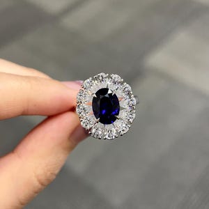 Vintage Inspired Oval Sapphire Flower Ring: Pear Zircon Halo, Sterling Silver