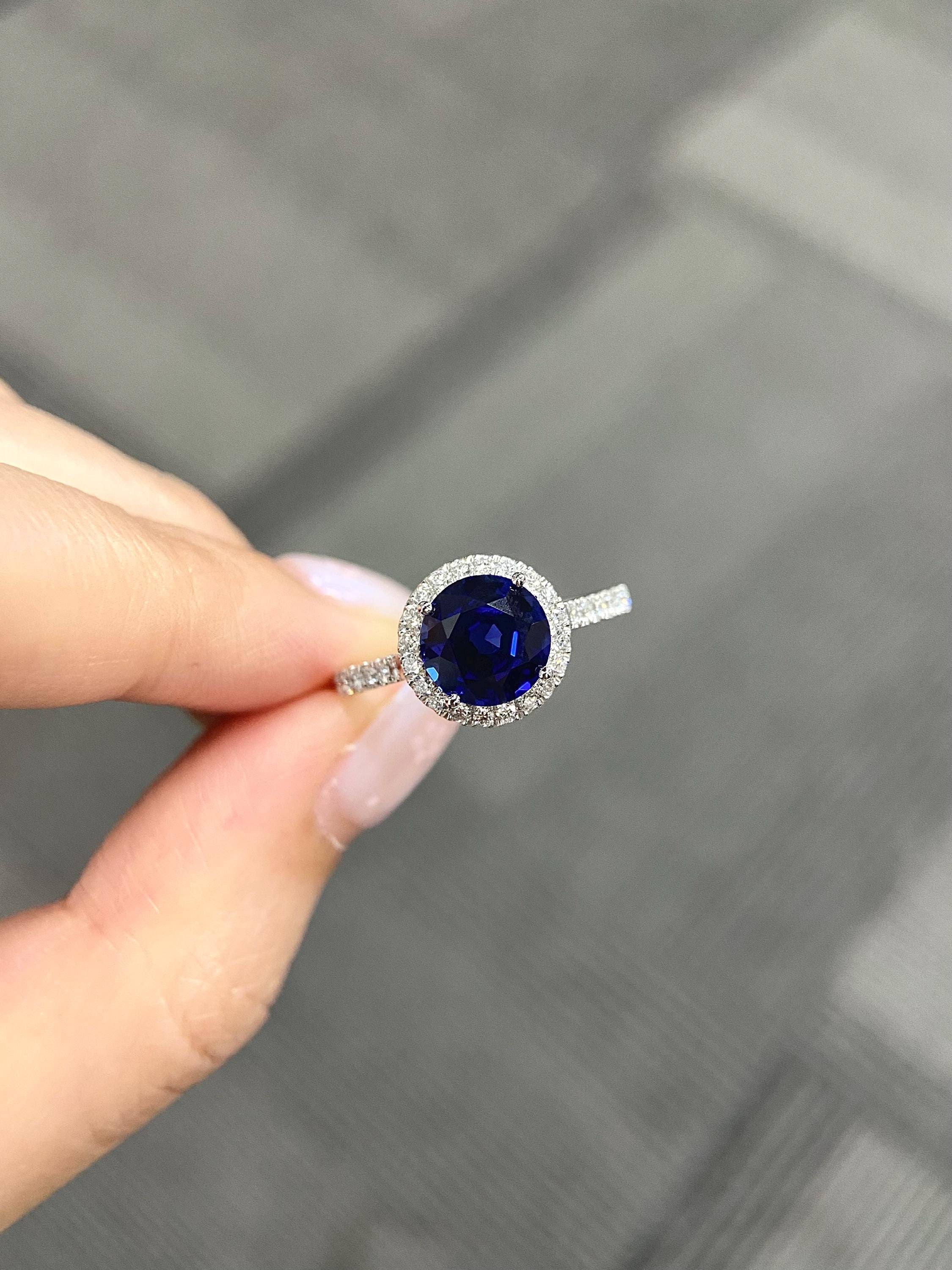 thumbnail image 2 of Handmade Solid 925 Sterling Silver 2ct White Sapphire Eternity Band Ring 2 of 6