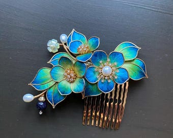 Silk Floral Comb, Bridal Headpiece,Wedding Hair Accessory
