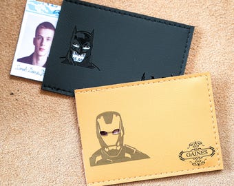 Porta badge personalizzato, porta badge personalizzato da supereroe, regalo per insegnanti, porta badge, regali, regalo per uomo