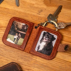 Custom Leather Keychain with Photo,Personalzied Photo Keychain for Dad, Fathers Day Gift, Gift for Him, Gift For Her,Gift Ideas for Men