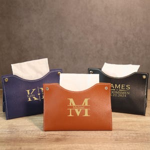 Gepersonaliseerde hoes tissuedoos, leren tissuedoos hoes, aangepaste servethouder, housewarmingcadeau, houder tissuedoos, woondecoratie