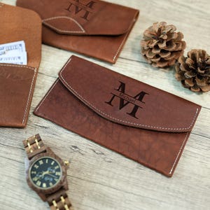 Cartera personalizada para hombre, regalo del Día del Padre, cartera de cuero personalizada para hombre, regalo de cumpleaños para él, regalo de aniversario, cartera grabada para papá