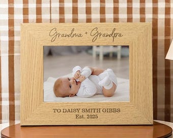 Regalo personalizado para abuelos, marco de fotos para anunciar un bebé, regalo para nuevos abuelos, marco de fotos personalizado para abuela, abuelo, niñera.