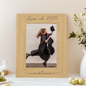 Custom Graduation Picture Frame, Graduation 2025 Photo Frame, High School Graduation Gift for Her, Personalized Photo Frame, Class of 2025