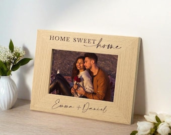 Regalo personalizado para tu primer hogar, marco de fotos "Hogar, dulce hogar", marco de fotos "Nuestro nuevo hogar", regalo de inauguración de casa para parejas, regalo de inauguración de casa