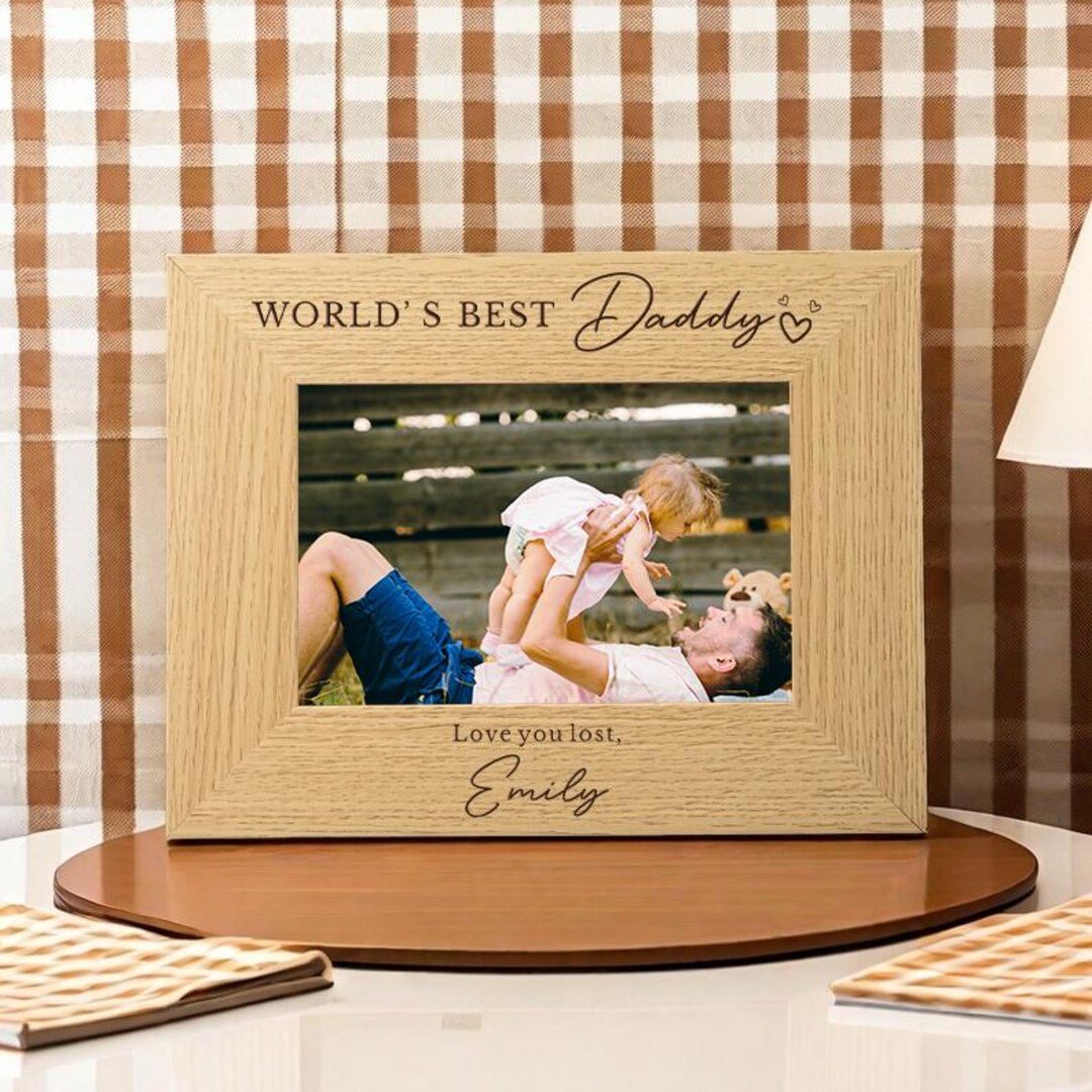 Daddy Picture Frame, Custom Dad Photo Frame, Fathers Day Gift, World ...