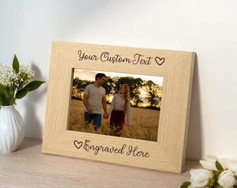 Custom Wood Photo Frame, Engraved 4x6 5x7 Picture Frame, Personalized Photo Frame, Home Decor, Mothers Day Gift, Birthday Gift
