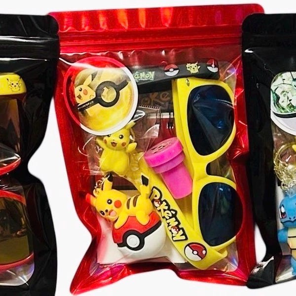 ¡Regalos para fiestas Pokémon! ¡Bolsa de recuerdos precargada! (Precio por bolsa)