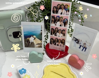 Mini Flower/Heart Instax Photo Holder  | Free 1 Mini Instax Print Included | Instax Printing Services | Handmade Air dry Clay