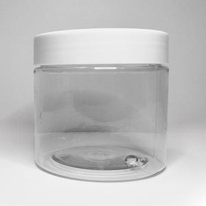Pacote com 6 potes de plástico - PET transparente de 180 ml (6 oz) adequados para alimentos, cosméticos, sais de banho e muito mais. / Pacote com 6 potes de plástico