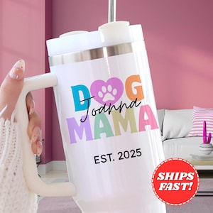 Personalized Dog Mom Tumbler With Names, Custom Dog Tumbler With Name, Tumbler for Dog Lovers, Tumbler Dog Mom, Custom Dog Tumbler