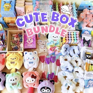 Jolie boîte mystère surprise kawaii - Sanrio, peluches, papeterie, chaussettes, accessoires, porte-clés et plus - Cadeau surprise pour fille Super mignonne !