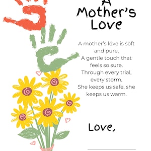 Mother Poem Printable, A Mother Love Poem, Printable Mom Gift, Gift For Mom From Daughter, Mother Poem Wall Art, Gift For Mom Printable