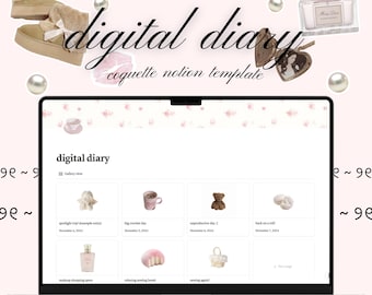 Coquette Digital Diary Notion Template ౨ৎ