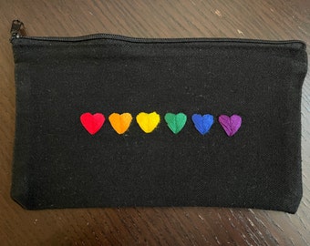 Rainbow Hearts Pencil Pouch