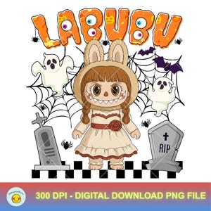 Personnage effrayant mignon Png, poupée monstre PNG, personnages d'horreur PNG, poupée noeud coquette pour enfants filles Png, dessin animé drôle, téléchargement immédiat