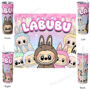 Trendy Pink Cartoon 20oz Skinny Tumbler png, Cartoon 20 oz Tumbler Wrap, Cartoon Characters 20oz Tumbler Png, Straight and Tapered 20oz Wrap