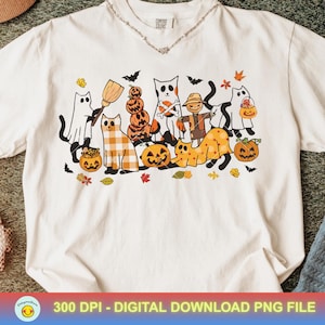 Ghost Cat Png, Halloween Png, Black Cat Halloween Png, Halloween Cat Shirt, Fall Png, Retro Halloween Png,Spooky Season Png,Funny Halloween