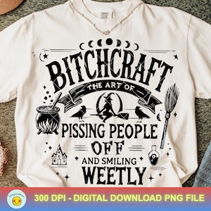 Bitch craft Funny Halloween PNG Sarcastic Snarky Witch Png Funny Adult Humor Witchcraft Png Retro Halloween Trendy Sassy Sarcasm ORIGINAL