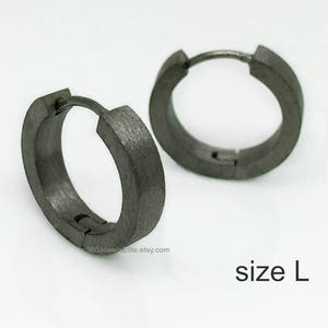 Men&#39;s black earrings, large hoop earrings, men&#39;s hoop earrings, everyday hoop earrings, gifts for him, earrings for guys,  E190MB