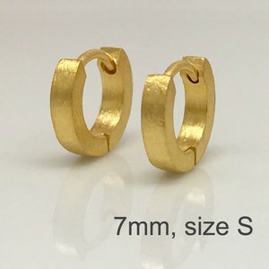 Men&#39;s hoop earrings, glazed honey donut hoop earrings for men, tiny hoops, gold plated hoop earrings for men, huggie earrings,  E120MY