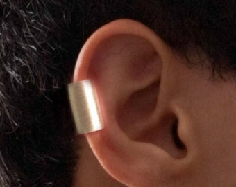 Silver pelerine ear cuff, men's ear cuff, sterling silver ear wrap, simple ear cuff, non piercing earring, clip on earring, cartilage, 104E