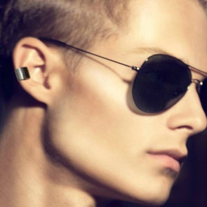 Men's ear cuff, espresso shot ear cuff, black ear cuff, simple ear cuff, cartilage earring, non piercing hoop, clip on earring,  104B