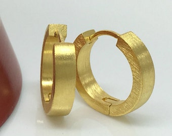 Gold hoop earrings,  solar yellow gold hoops, men's earrings, gold hoop earrings small, gold hoop earrings medium, gold hoop earrings large