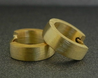 Aros para hombre, aros de oro mate para hombre, aros dorados, aros pequeños, aros gruesos, E150MY