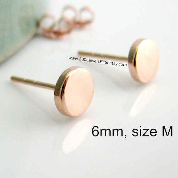 6mm rose gold studs 6mm rose gold studs