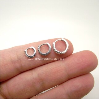 Micuco Set 3 Paia Di Piccoli Orecchini A Cerchio Da Donna E Uomo - Oro 14K, Taglie 8/10/12 Mm, Ipoallergenici In Acciaio Chirurgico Per Piercing Multipli