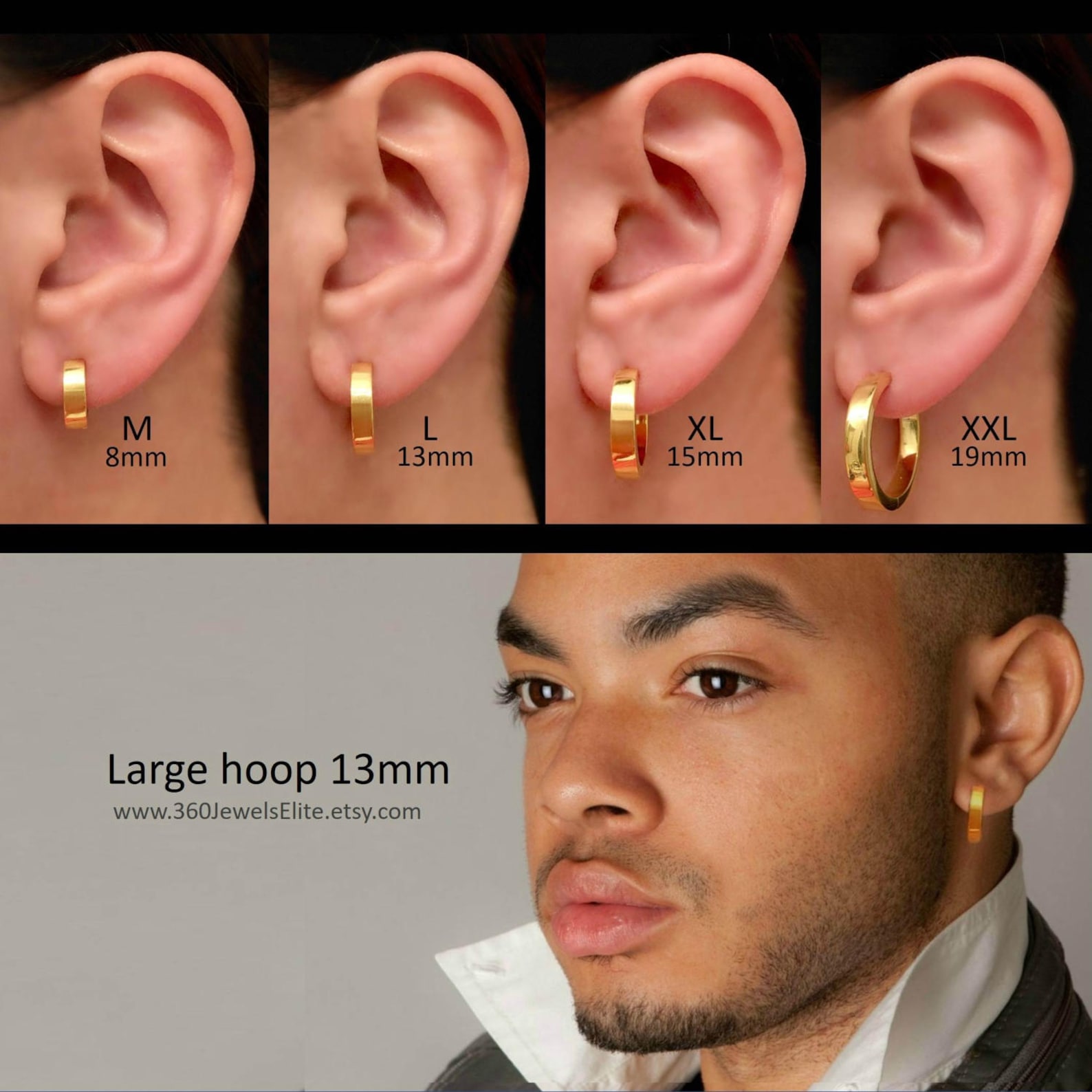 Gold Hoop Earrings Solar Yellow Gold Hoops Men s Etsy gold-hoop-earrings-solar-yellow-gold-hoops-men-s-etsy