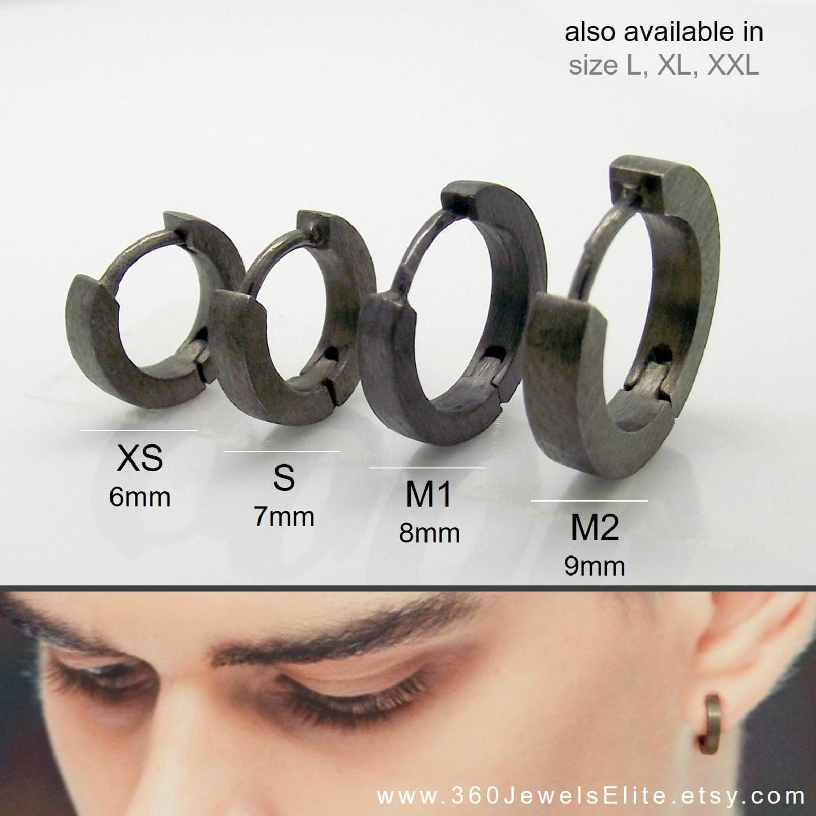 Stainless Steel Satin Grooved Huggie Hinged Hoop Earrings...