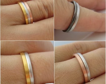 Anello per uomo Modern 5mm in 14K oro bianco opaco