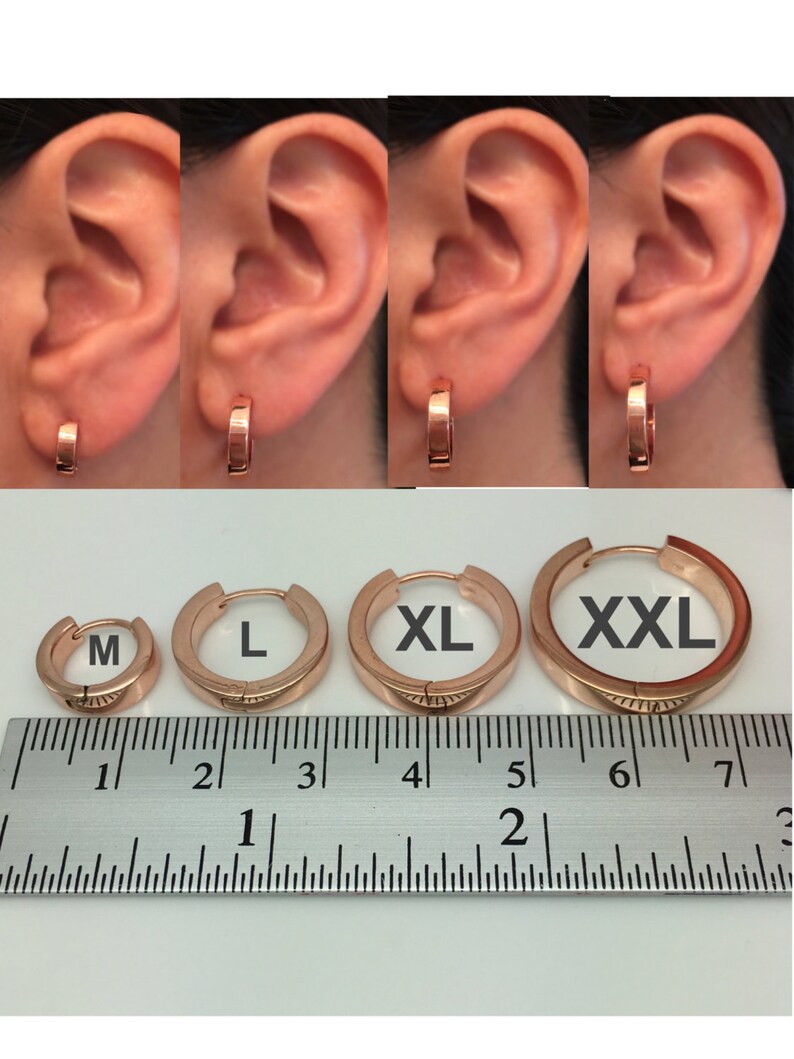 XL Rose Gold Hoop Earring For Men Earrings For Guys Extra Etsy XL Rose Gold Hoop Earring For Men Earrings For Guys Extra Etsy