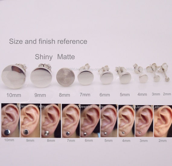 14 Gauge Earring 14G Gauged Stud Earring Silver Cartilage