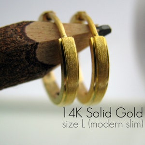 Mens earring, single charasmatic yellow gold hoop earring, gold hoop earring, yellow gold hoop earring, single earring, 14K, E004MYSINGLE