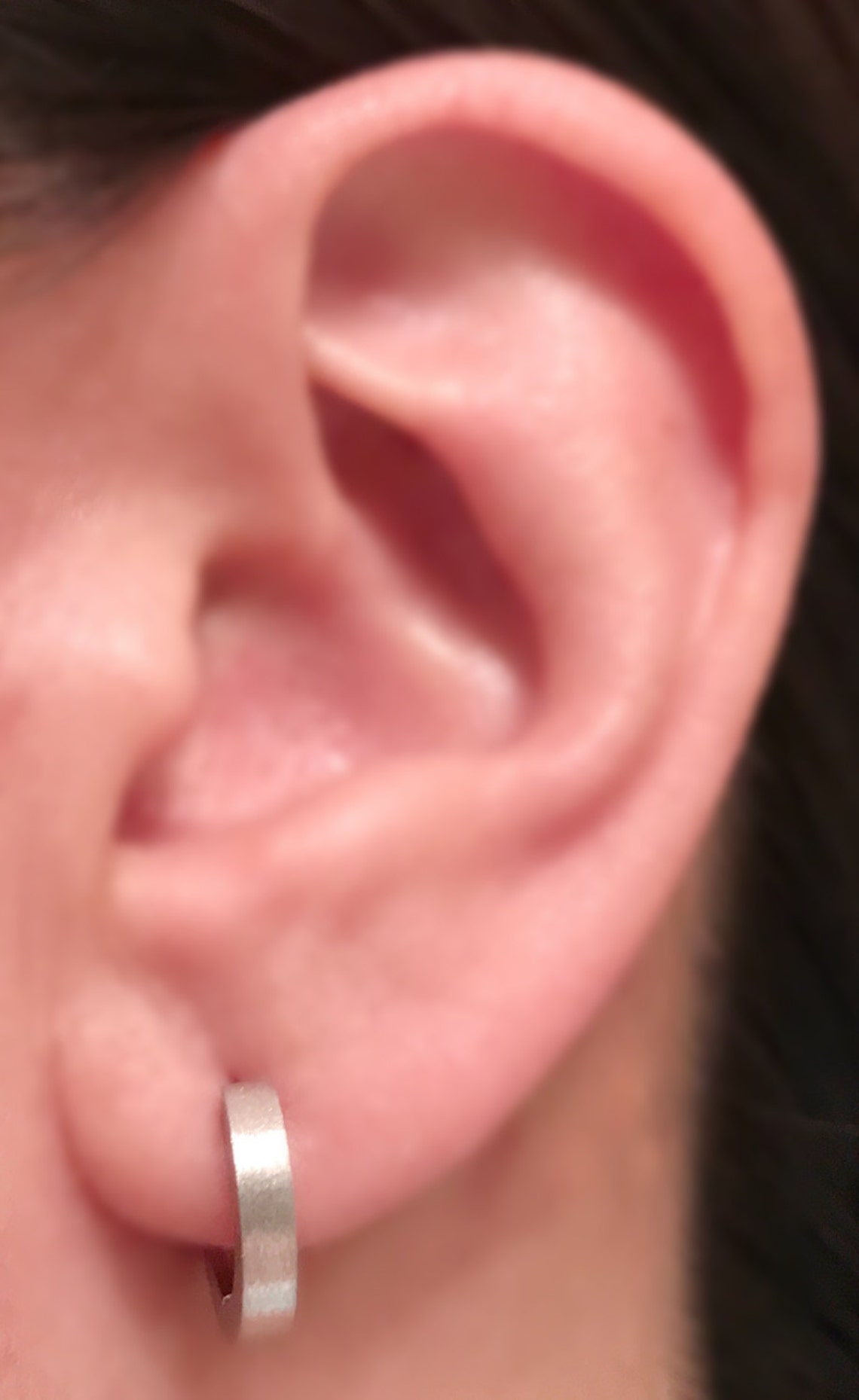 Thick earlobe earrings long post hoop earrings custom Etsy